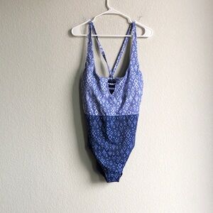 NWT Beach Betty by Miracle Brand Strappy Back One Piece Swimsuit Blue XL